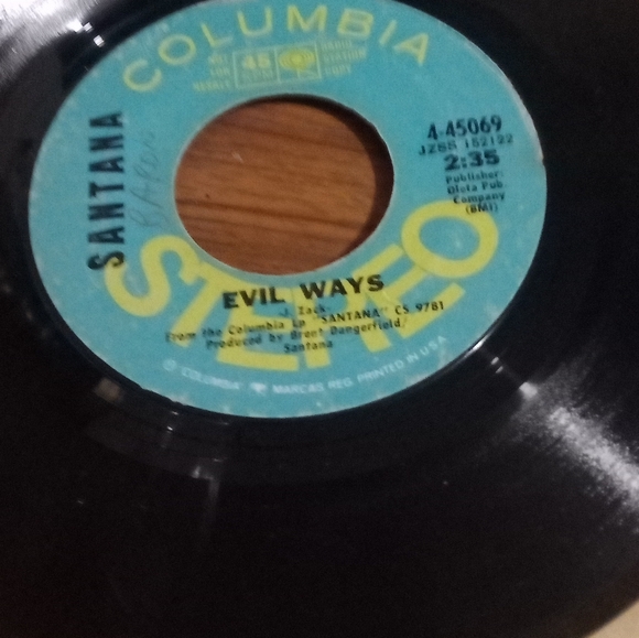 Santana Columbia Stereo Evil Ways 45 rpm - Picture 1 of 5